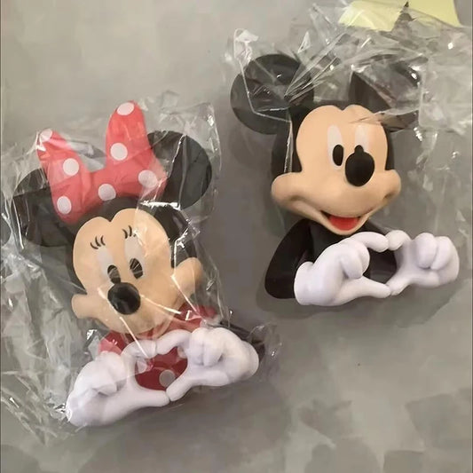 10cm New Love Mickey Mouse Minnie Figure Cartoon Pvc Suit Decoration Living Room Ornaments Model Girls Birthday Gift
