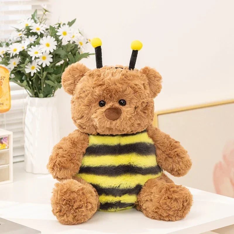 Lovely Bartholomew Bear Plushies Bee Coccinellidae Bear Stuffed Animal Plush Toy Soft Brown Bear Doll Xmas Gifts Girl