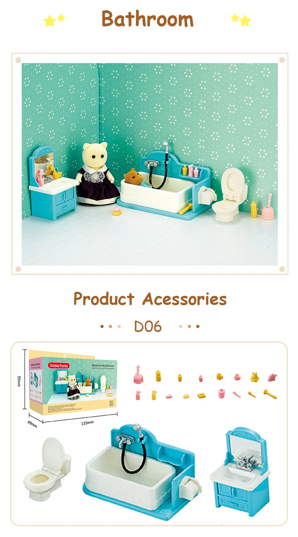 Forest Family Doll 1:12 Dollhouse Kitchen Accessories Mini Model Reindeer Animal Miniature Furniture Pretend Play For Girl Gifts