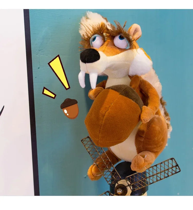 Ice Age Plush Toy Squirrel Mammoth Elephant Swordtooth Tiger Doll Soft Stuffed Animal Sleeping Pillow Gifts for Kids and Girls