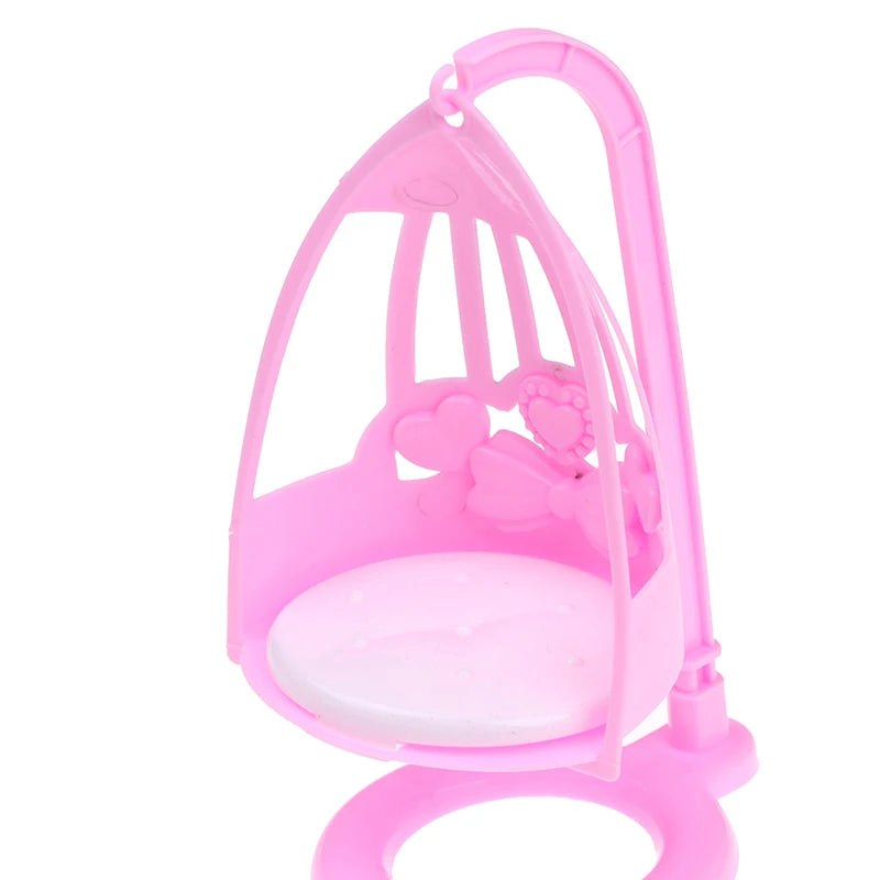 Dollhouse Swing Chair For Girl Doll Miniature Plastic Furniture Toys Doll House Decor