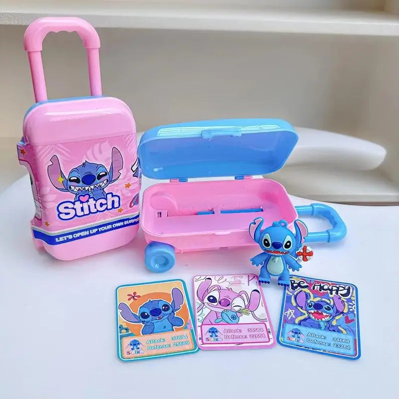 Disney 12pcs New Stitch  Blind Box Luggage Case Toy Blind Box Doll Educational Cartoon Cute Keychain Gifts