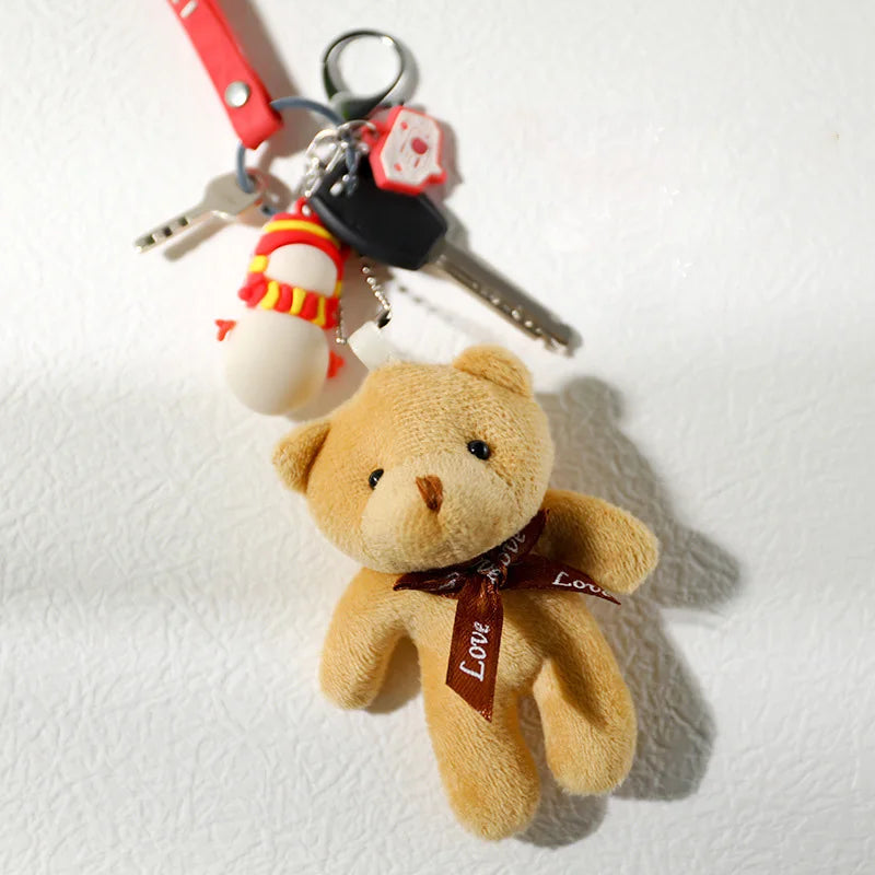 Plush Bear Keychain Soft Stuffed
