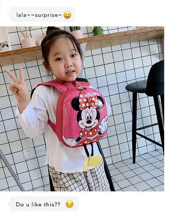 Disney Mickey Mouse Children's Kindergarten Backpack Boys Girls Baby Backpack Mini Cartoon Eggshell Backpack Kids Backpack