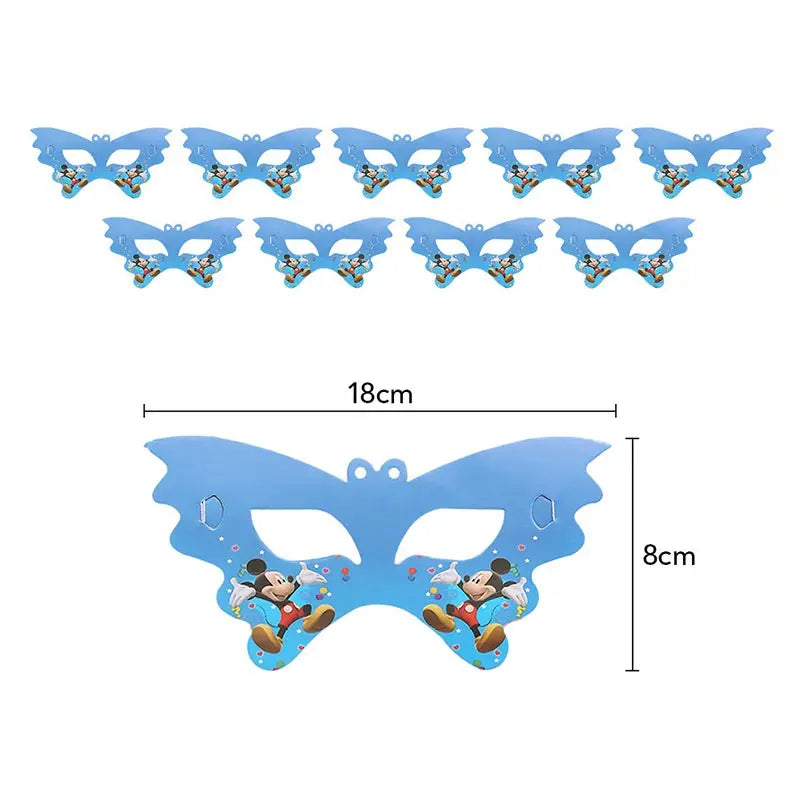 Mickey Mouse Birthday Party Decoration Blue Mickey Tableware Cups Plates Balloons Backdrop Pannents Gift Bag Kids Party Supplies