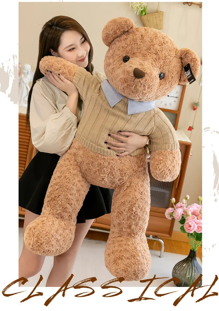 Brown Bear Toy Princess Plush Doll A Bear In A Sweater A Girl'S Birthday Present Boy'S Couch Pillow Bear Doll 30cm And 40cm