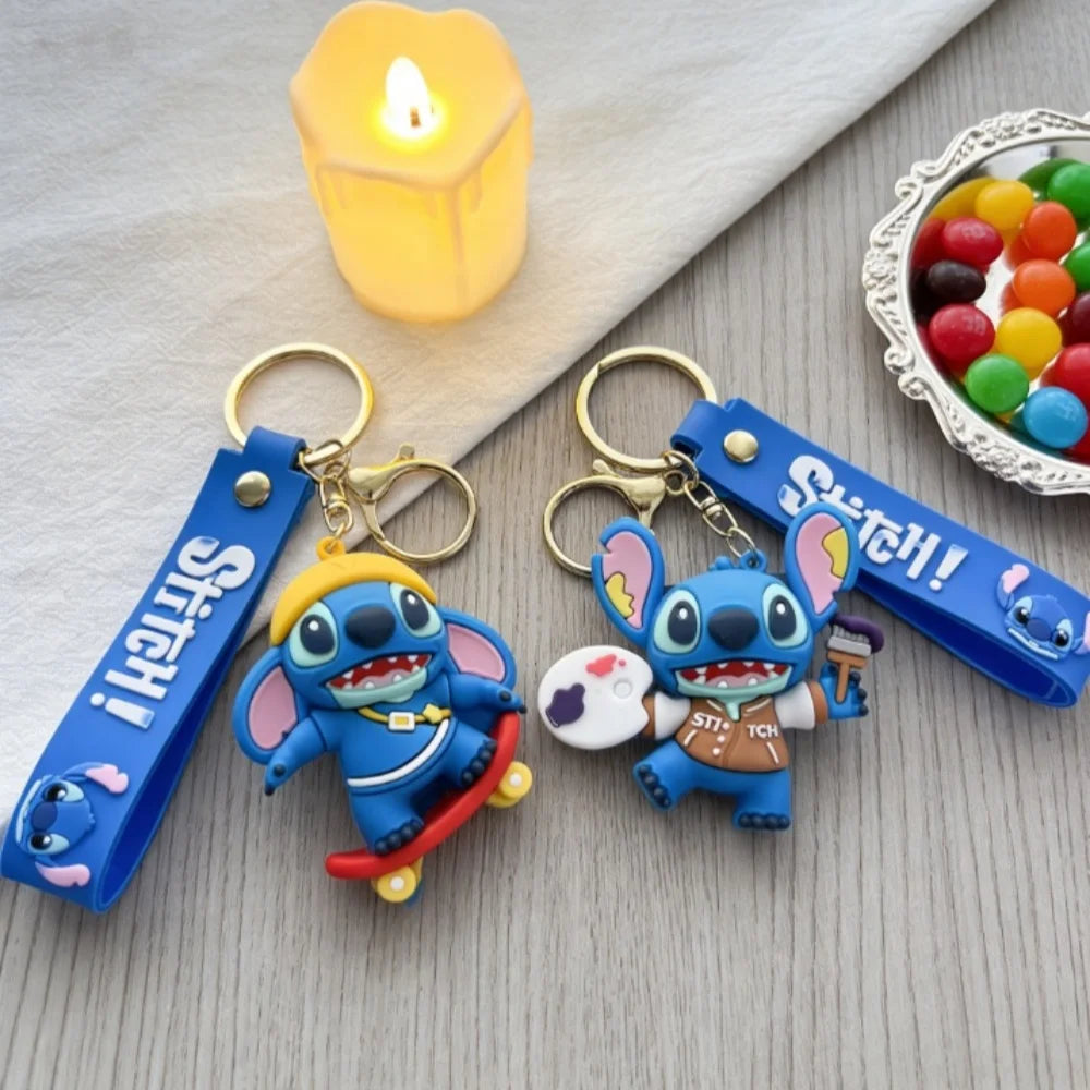 Stitch Disney Keychain Mouse Anime Lilo Stitch Pendant Keychain Cartoon Keyring Key Keyring Chain Car Pendant Kids Toys Gifts