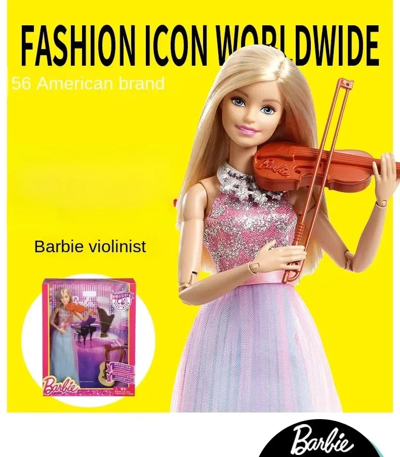 Genuine Barbie Fashionista Dolls Violin set Wedding dress Princess Toys for Girls Assortment Bonecas Barbie Doll Birthday Gifts
