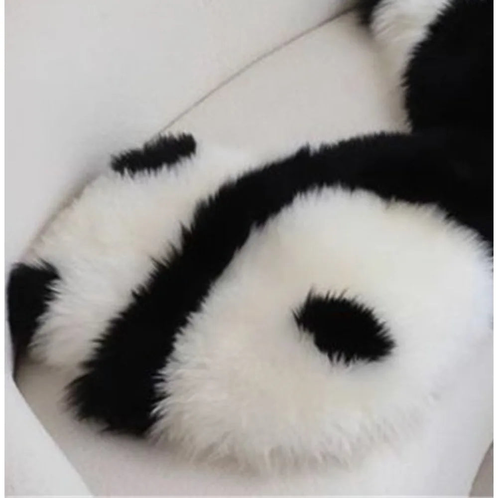 Cute Panda Plush Seat Cushion Doll Long Soft Plush Pillow for Sofa