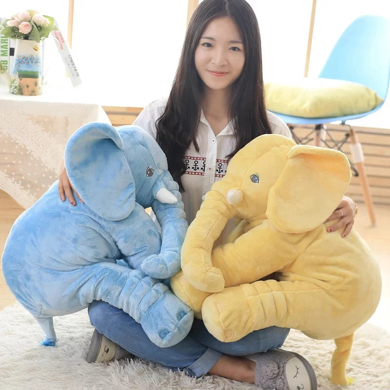 40cm 60cm 80cm Kawaii Plush Elephant Doll Toy Kids Play Back Cushion Cute Stuffed Elephant Child Accompany Doll Xmas Gift