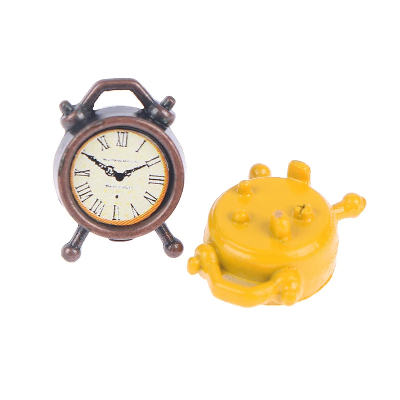 1Pc 1:12 Dollhouse Miniature Alarm Clock Model Doll Home Room Decoration Toy