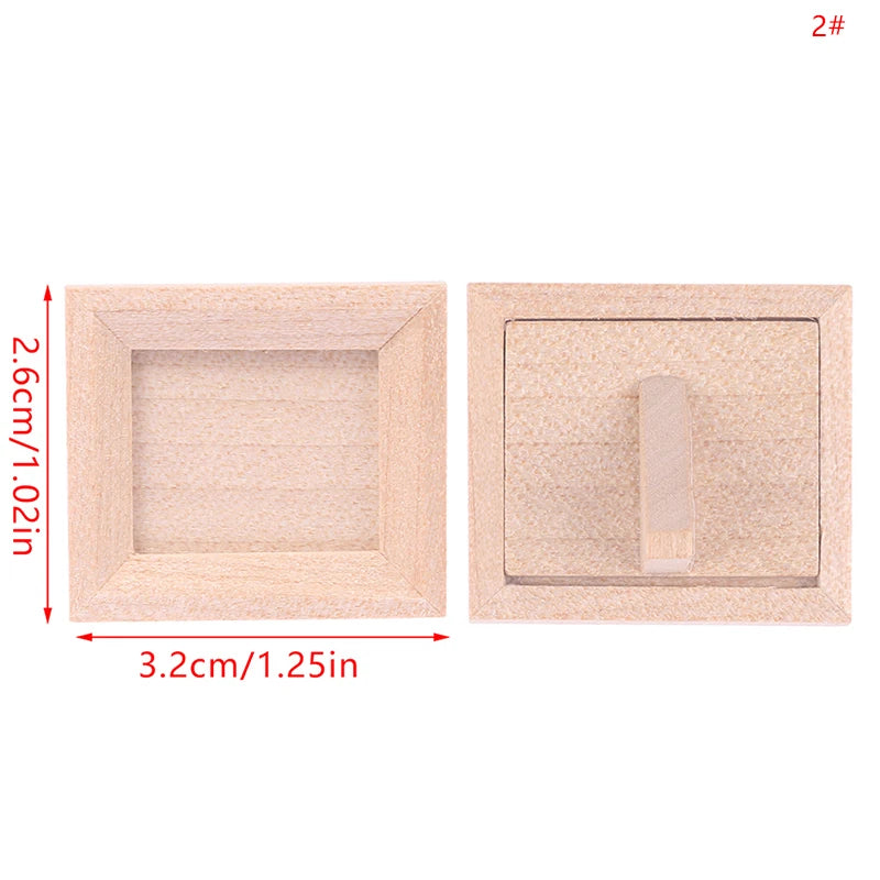 1:12 Dollhouse Miniature Photo Frame With Rear Cover Simulation Furniture Model Living Scene Decor Toy Doll House Accessories