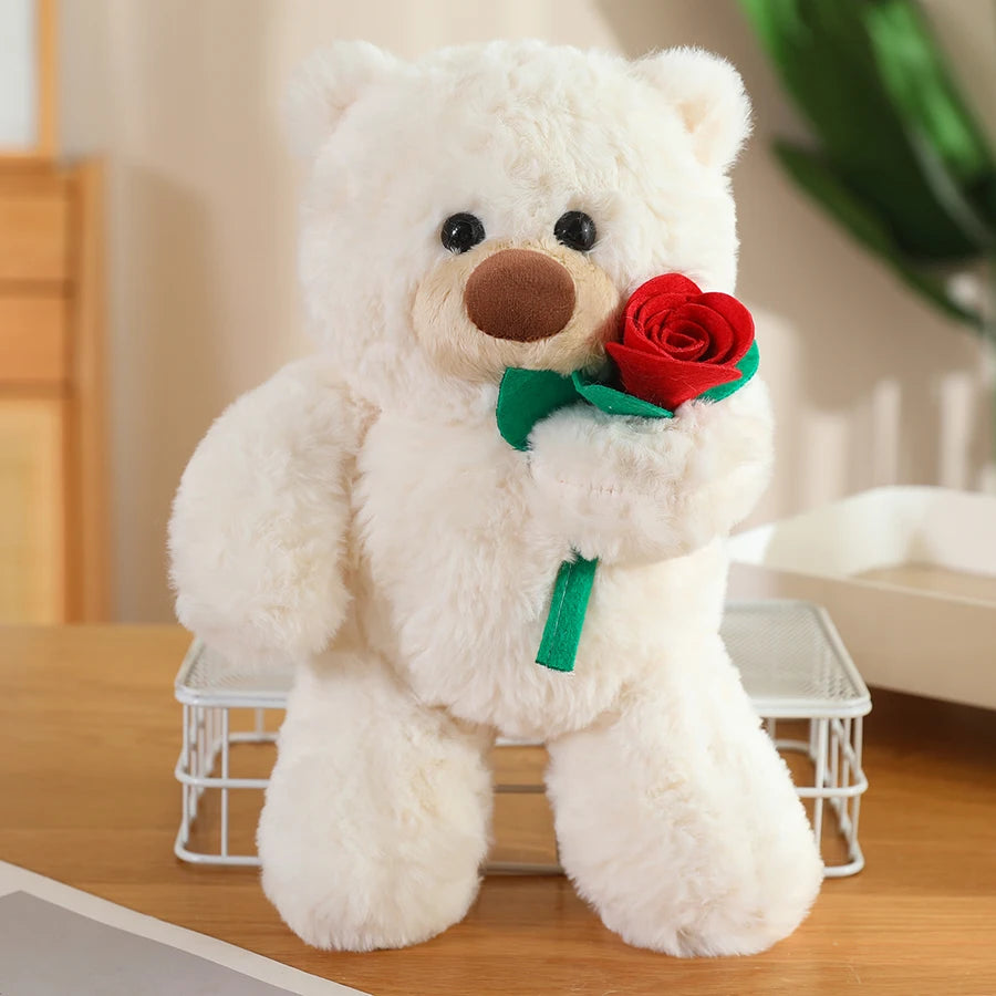 Rose Teddy Bear, Heart-Shaped Bear Doll