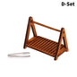 1Pcs Dollhouse Miniature furniture Display Shelf Bread Rack Cake Shelf Storage with Tongs DIY Bakery Shop Decor Doll House Toys
