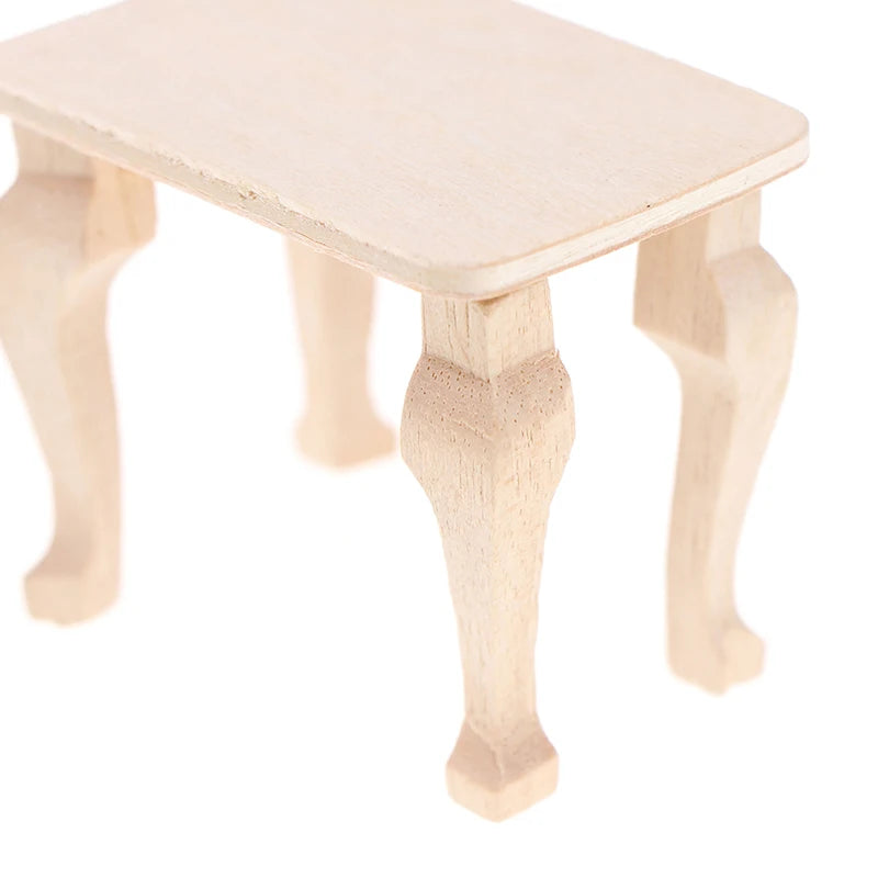 DIY Mini Wooden Table Furniture Toys 1:12 Dollhouse Miniature Accessories Doll House Decor Baby Toys