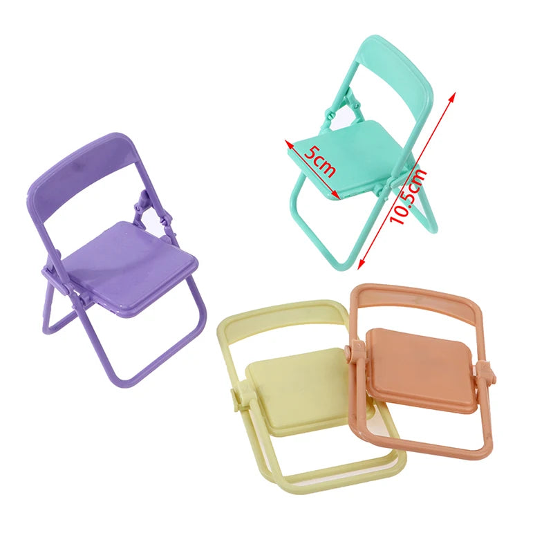 1Pc Mini Chair 1:12 Dollhouse Miniature Chair Plastic Armchair Folding Chair Simulation Furniture Doll House Decor Accessories