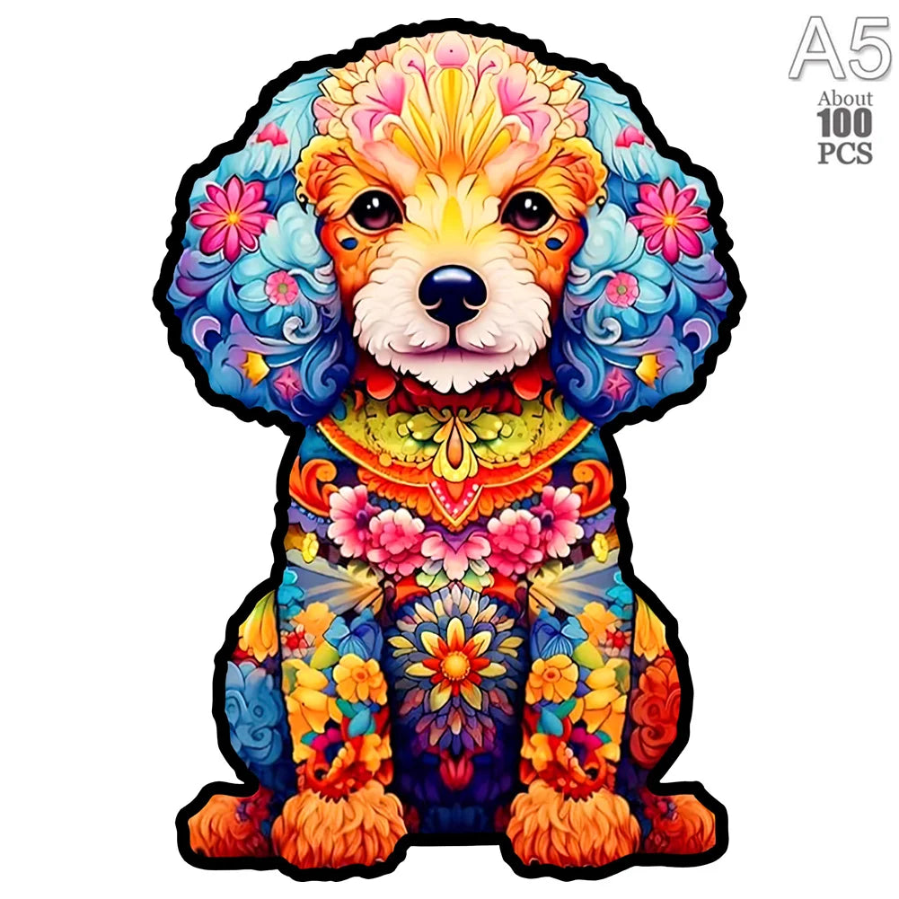 Dog Series Wooden Jigsaw Puzzles Art Unique Animal Shaped Puzzle Diy Leisure Game for Adults Kids Family Home Decor
