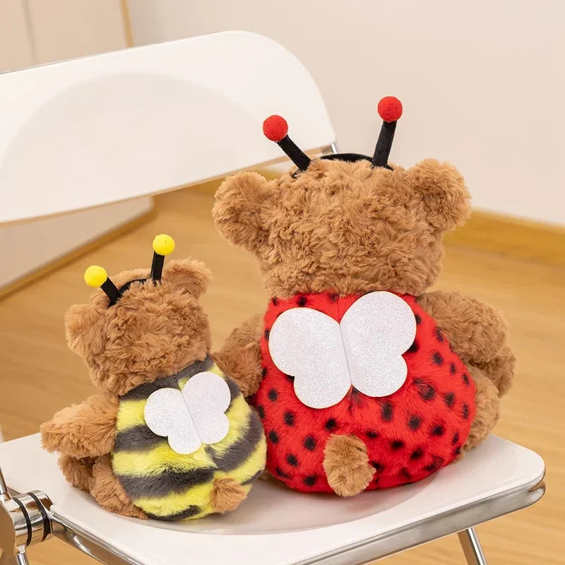 Lovely Bartholomew Bear Plushies Bee Coccinellidae Bear Stuffed Animal Plush Toy Soft Brown Bear Doll Xmas Gifts Girl