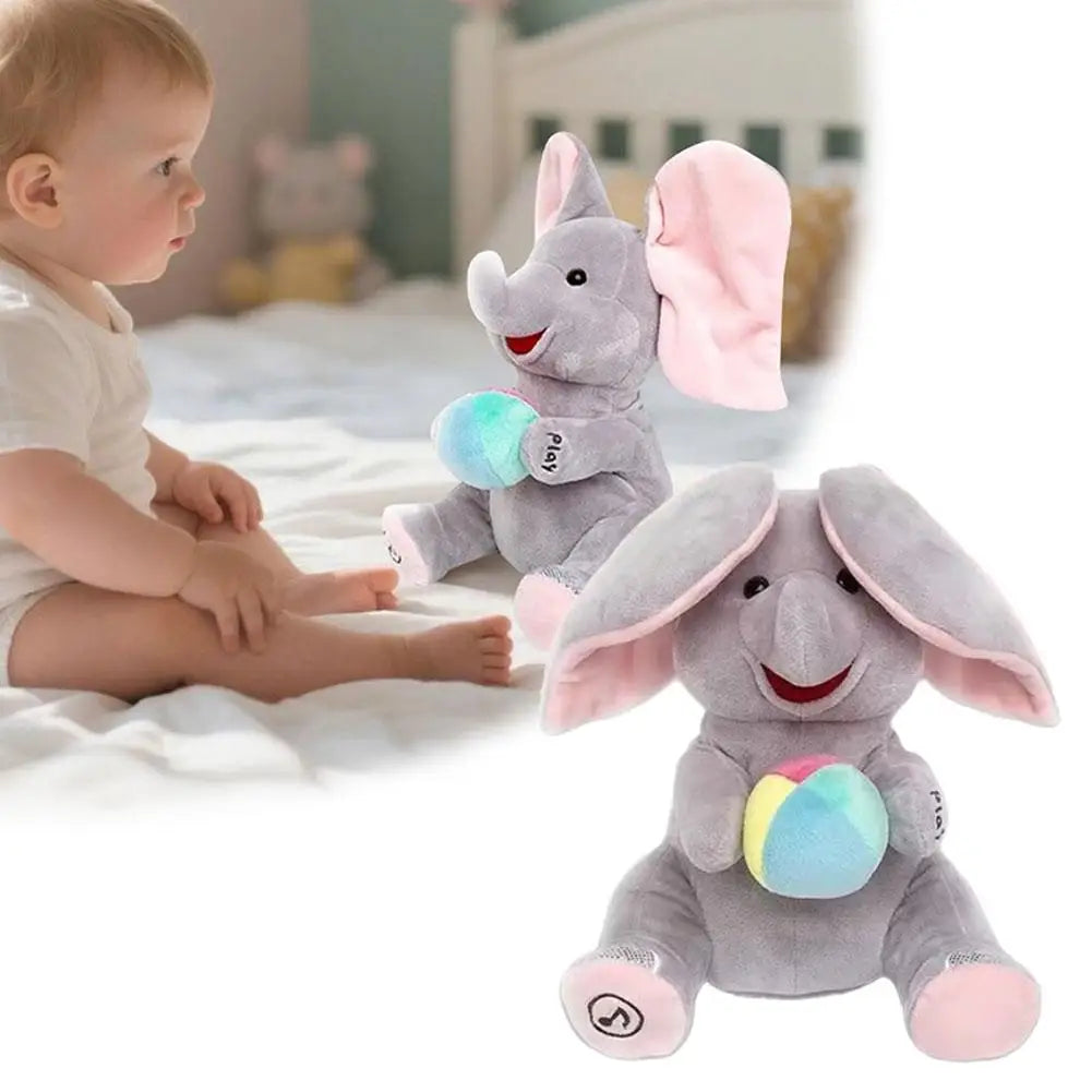 Hide-and-seek Elephant Plush Toy Flapping Ears With Cheerful Songs Elephant Soft Soothing New Born Gift For 3-12 Months Gifts