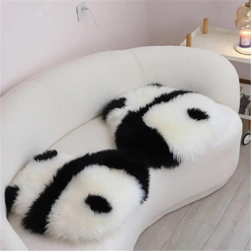 Cute Panda Plush Seat Cushion Doll Long Soft Plush Pillow for Sofa