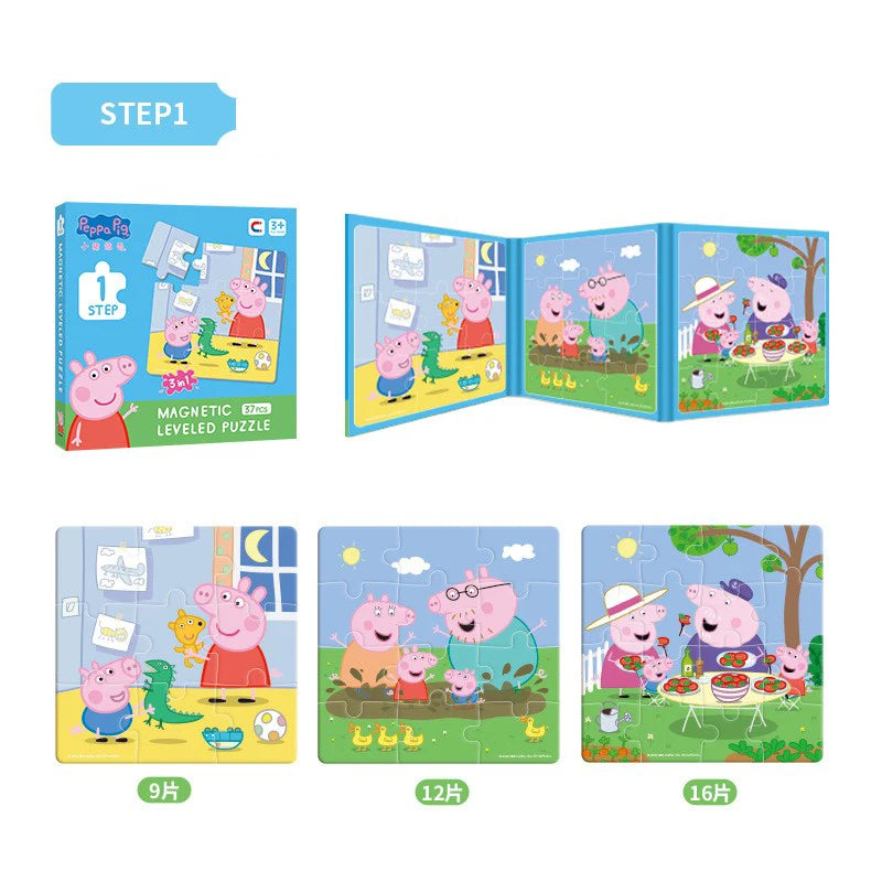 Peppa Pig Magnetic Puzzle Children's early Education Educational Toys George Character Cartoon Puzzle Birthday Gift