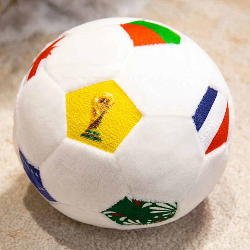 15/20/25cm Lovely Football Plush Dolls Kawaii Ball with Colorful National Flag Stuffed Soft Pillow Soccer Plushie Toy