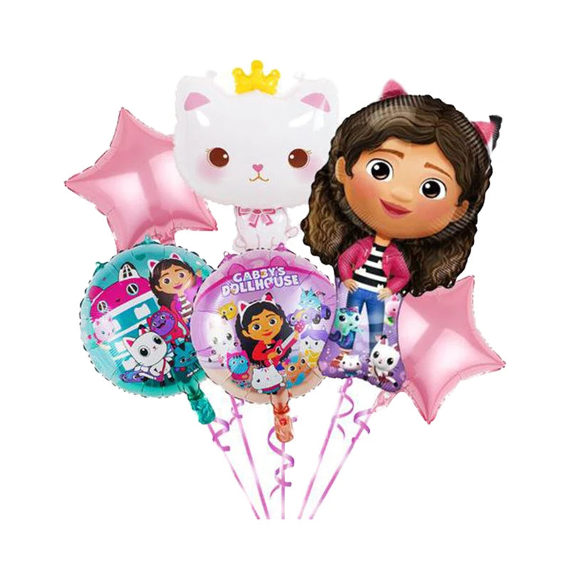 Gabby Dollhouse Cats Birthday Party Supplies Disposable Tableware Plates Cup Napkin Banner Tablecloth Cake Decoration Kids Gifts