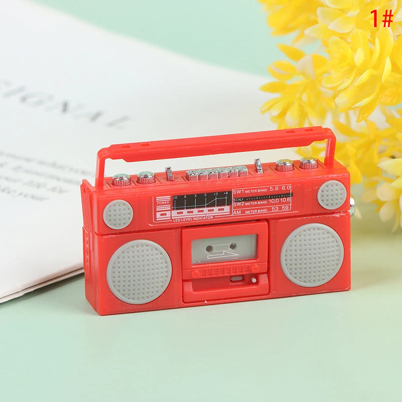 1pc Mini Furniture Lamp Radio Television Kitchen equipment For Children Gift Retro Dollhouse Decoration