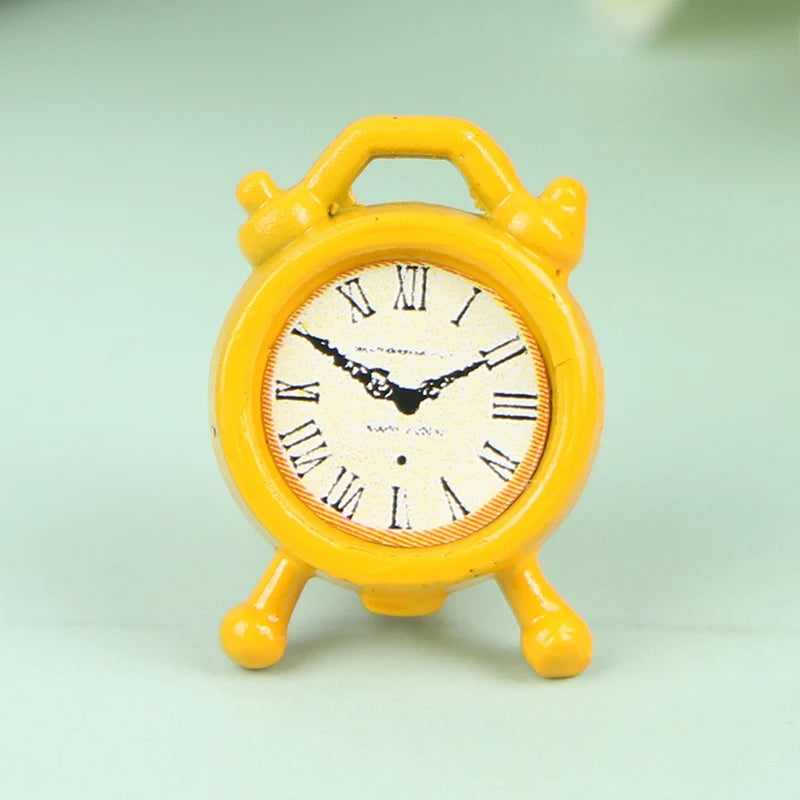 1Pc 1:12 Dollhouse Miniature Alarm Clock Model Doll Home Room Decoration Toy