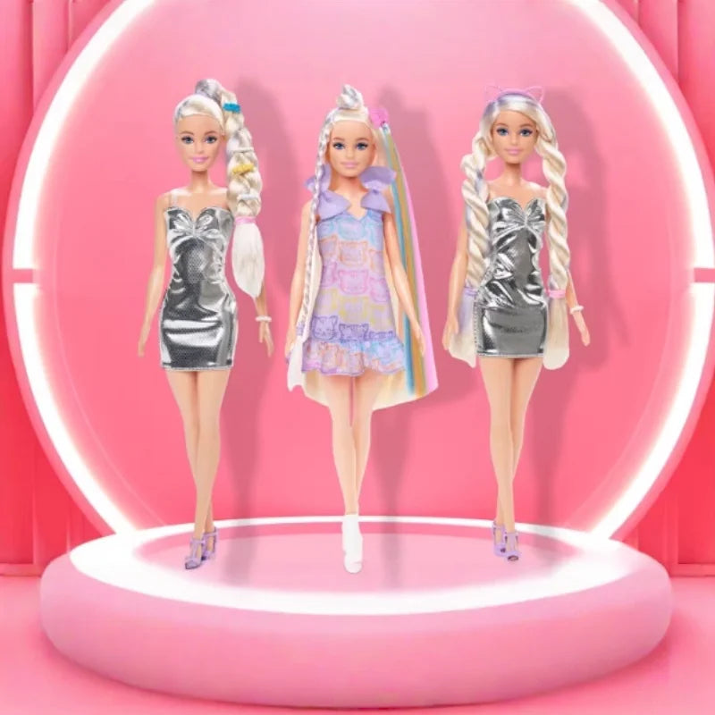 Barbie Jct72 Hair Braiding Fashion Doll Playset With Interchangeable Outfits Dress Up Pretend Play Toy Collectible Ornament Gift