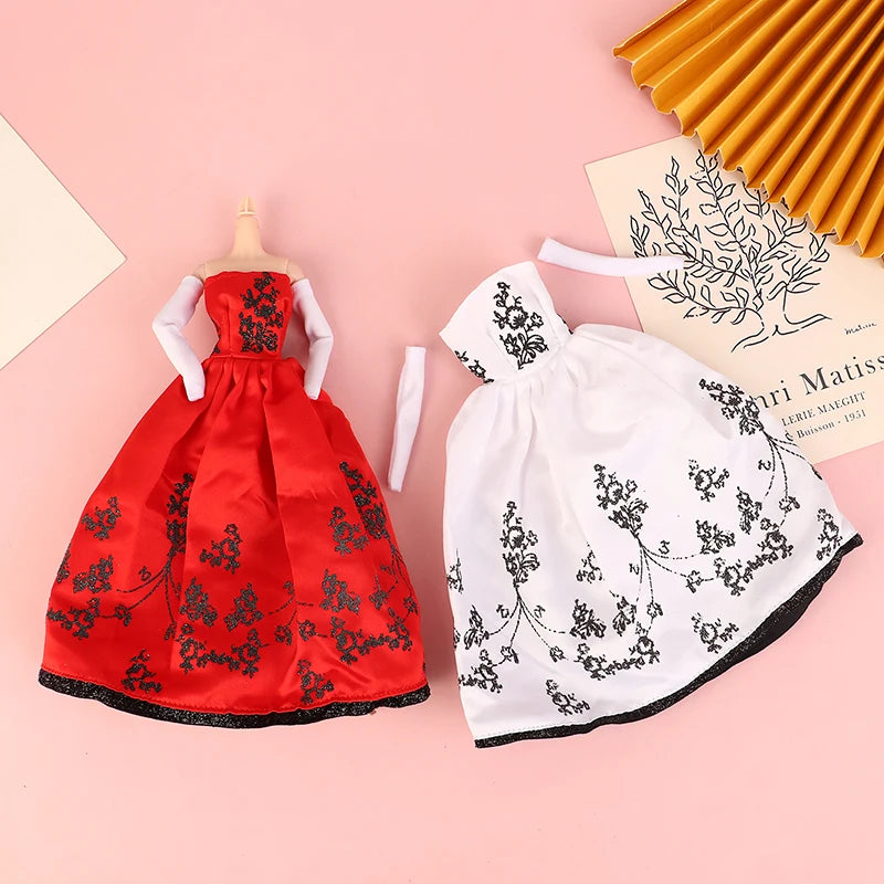 Doll Clothes Princess Dress Banquet Party Beautiful Dress Embroidery Tulle Dress For 11inch Doll