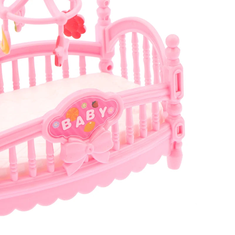 1Pcs 1:12 Dollhouse Simulation Mini Crib Baby Bed Model Dollhouse Bedroom Furniture Decoration Dolls House Accessories