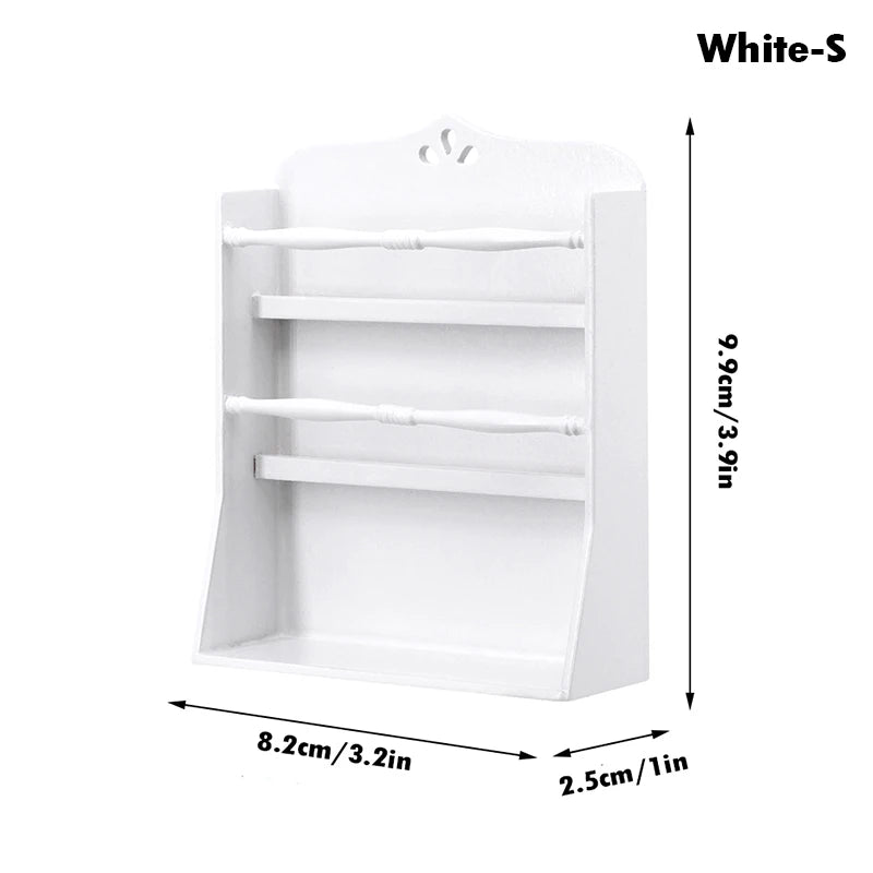1Pcs Dollhouse Miniature Bookcase Storage Rack Mini Wood Cherry Display Shelf Cabinet Cupboard Doll House Furniture Model Toys