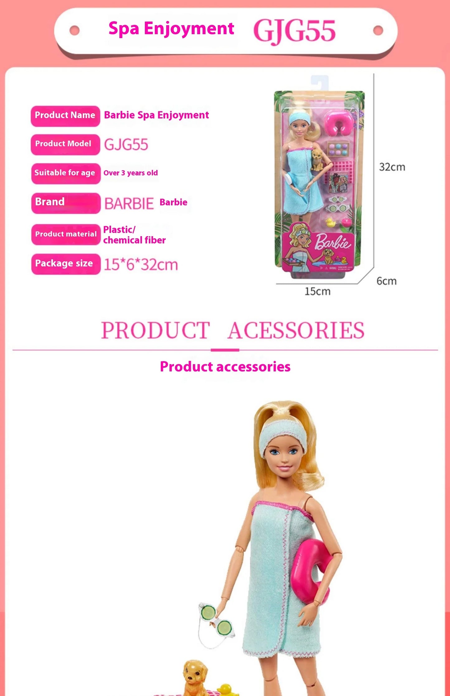 Authentic Barbie Doll with Yoga Poses Changeable Styles Multiple Joints Moving Collectible Toy for Kids And Adults