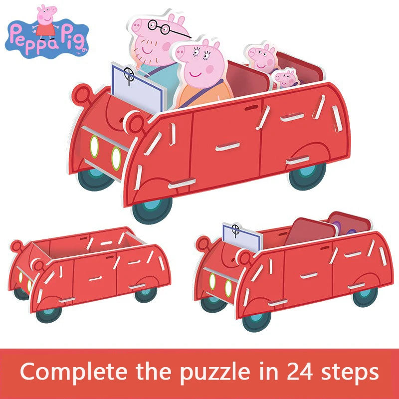 Peppa Pig Puzzle Three dimensional Children's Intelligence Enlightenment George Toys 3-6 Year Old DIY Handmade Gift