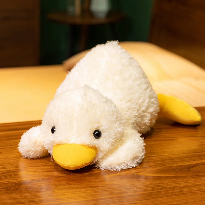 45-75CM Cute Cartoon Anime Party Pose Yellow Duck Stuffed Toy Kawaii Duck Children's Soothing Doll Pillow Handmade Birthday Gift
