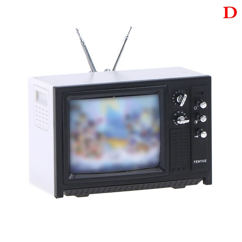 1pc Mini Furniture Lamp Radio Television Kitchen equipment For Children Gift Retro Dollhouse Decoration