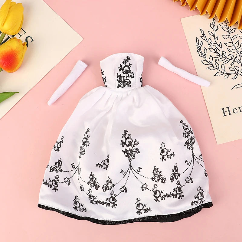 Doll Clothes Princess Dress Banquet Party Beautiful Dress Embroidery Tulle Dress For 11inch Doll