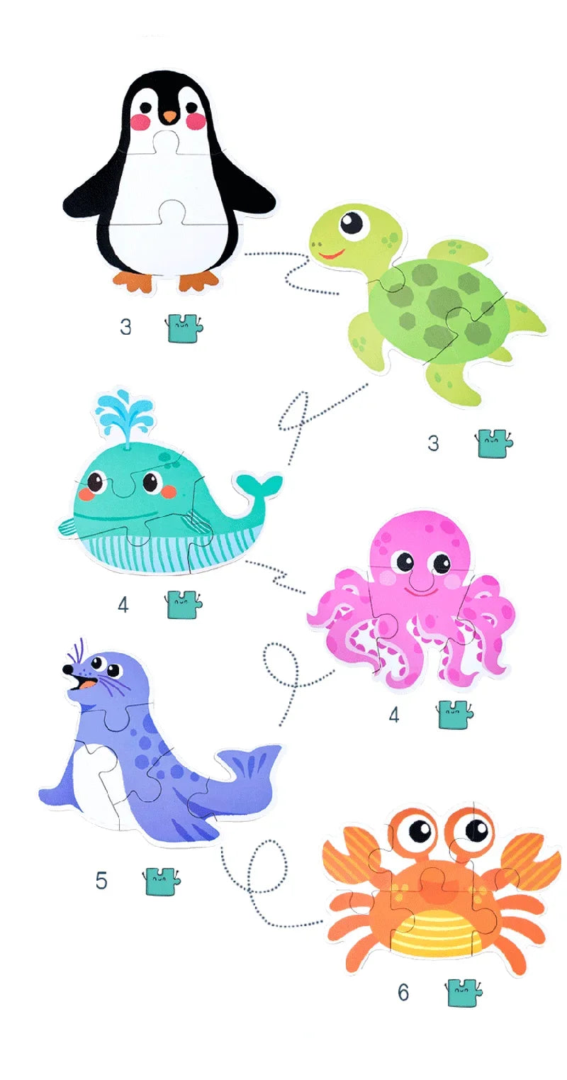 Baby Puzzle Montessori Educational Toys Wood Puzzle Animal Matching Games Iron Box Wooden Puzzles For Children Kids 2 3 4 Years