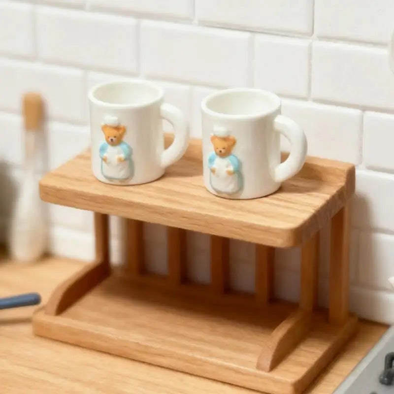 2pcs Dollhouse Mug Model Dollhouse Scene Decoration Miniature Pretend Play Home Bear Water Cups Dolls House Accessories Toys