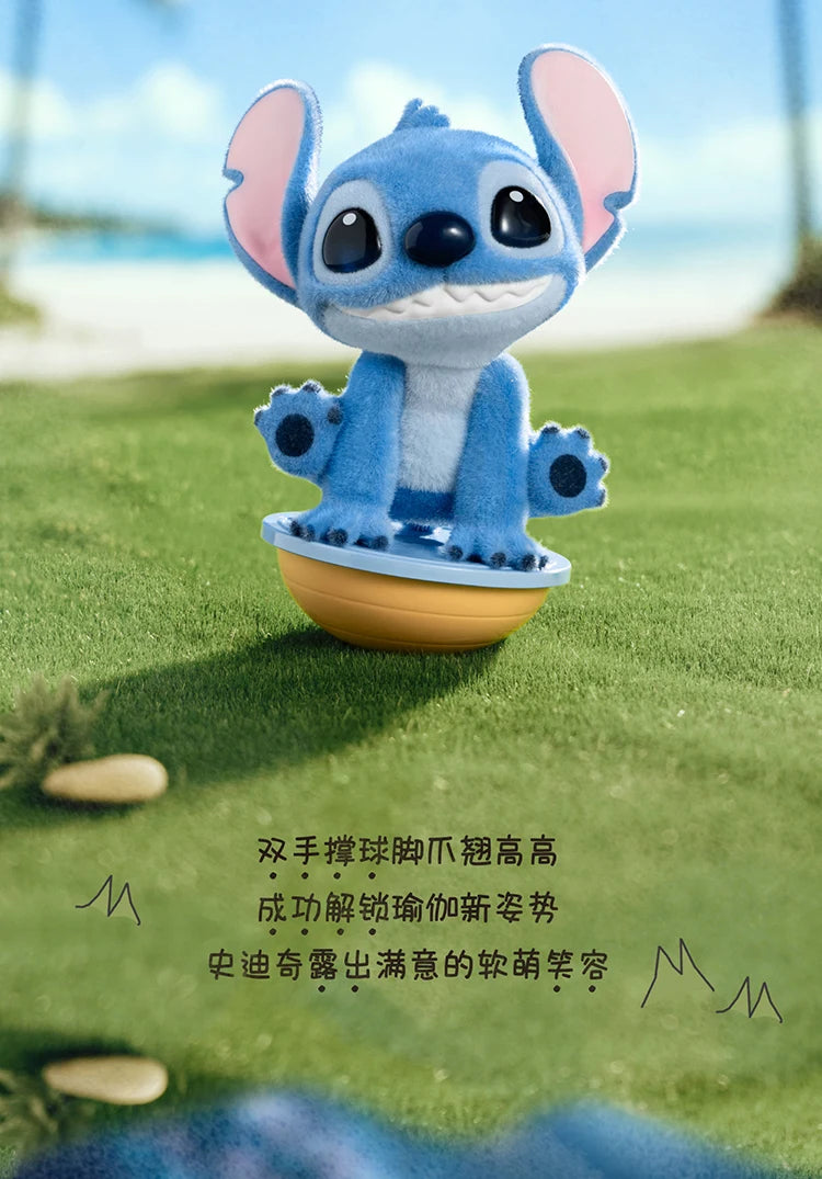 New Toptoy Disney Stitch Energetic Yoga Random Blind Box Series Flocked Figurine Cute Anime Peripheral Doll Collectible Gifts