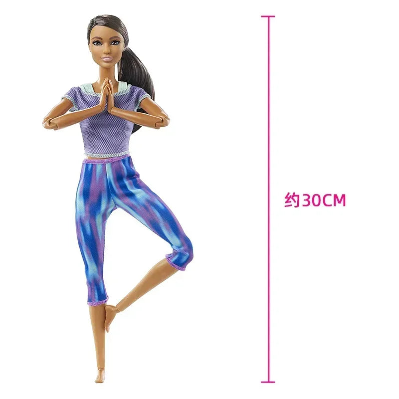 100% Original Barbie Made To Move 22 Joints Yoga Dolls for Girl Articulated Moving Joints  Kids Toys Birthday Christmas Gifts