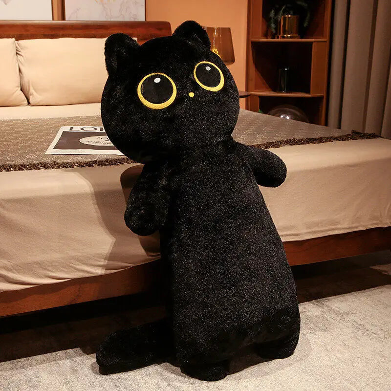 Big Lovely Soft Long Cat Plush Toys Office Cute Pillow Nap Sleep Home Comfort Cushion Kids Doll For Kids Girl Gift New Black Cat