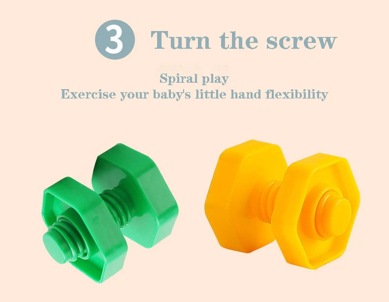 10/20pcs Set Screw Building Blocks Creative Mosaic Puzzle Toys For Children Plastic Insert Blocks Nut Shape Boys Educational Toy