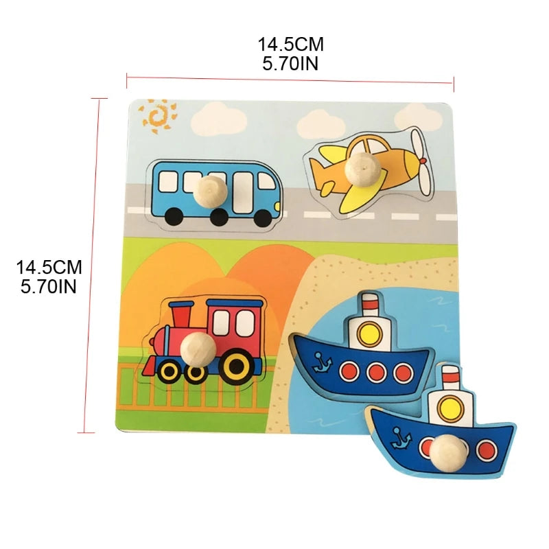 Double Sided Strip 3D Puzzles Baby Toy Wooden Montessori Materials Educational Toys For Children Large Bricks Kids Learning Toys