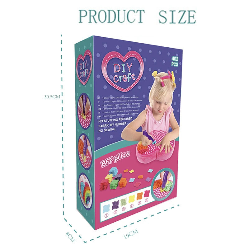 DIY Plush Pillow Children Handmade Pillow Material Package Soft Toy Kawaii Cute Doll Kids Puzzle Craft Toys Kits Gifts for Girls