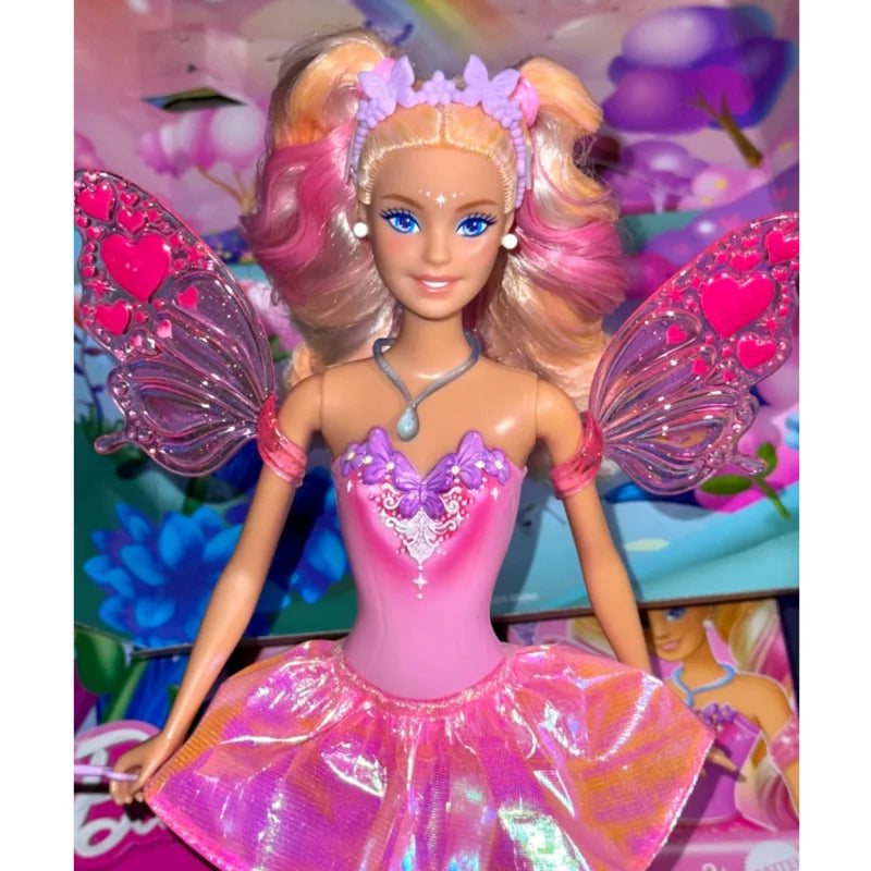 Pre sale new Genuine Barbie Princess Doll Color Changing Dream Butterfly Fairy Toy Girls Dolls Collectible Figures Birthday Gift