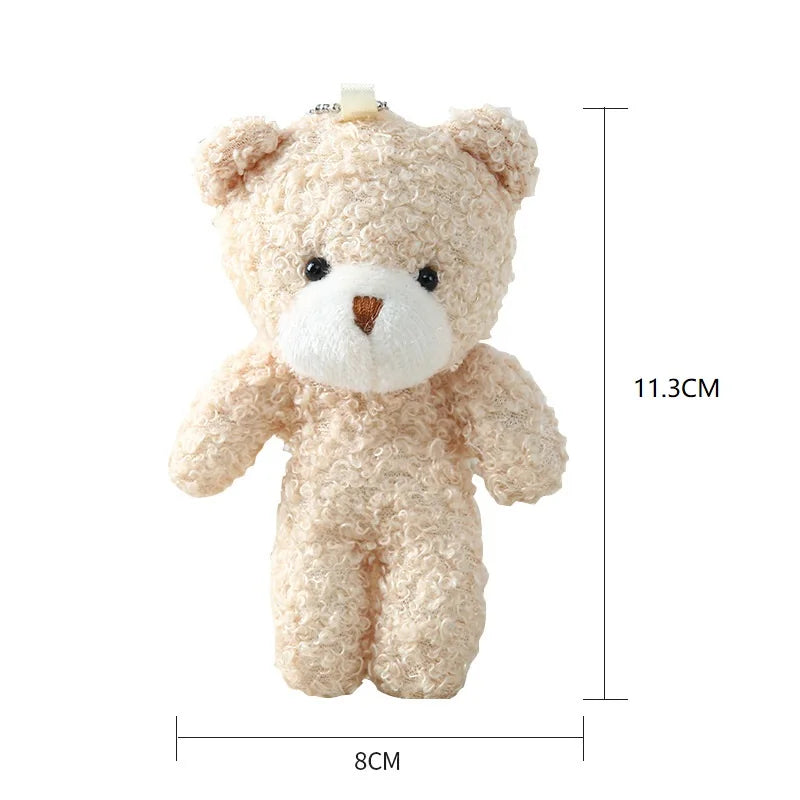 10/30/50pcs12cm Cute Blush Teddy Bear Cartoon Rabbit Bunny Animal Plush Stuffed Dolls Toys Keychain Pendent Small Gift Wholesale