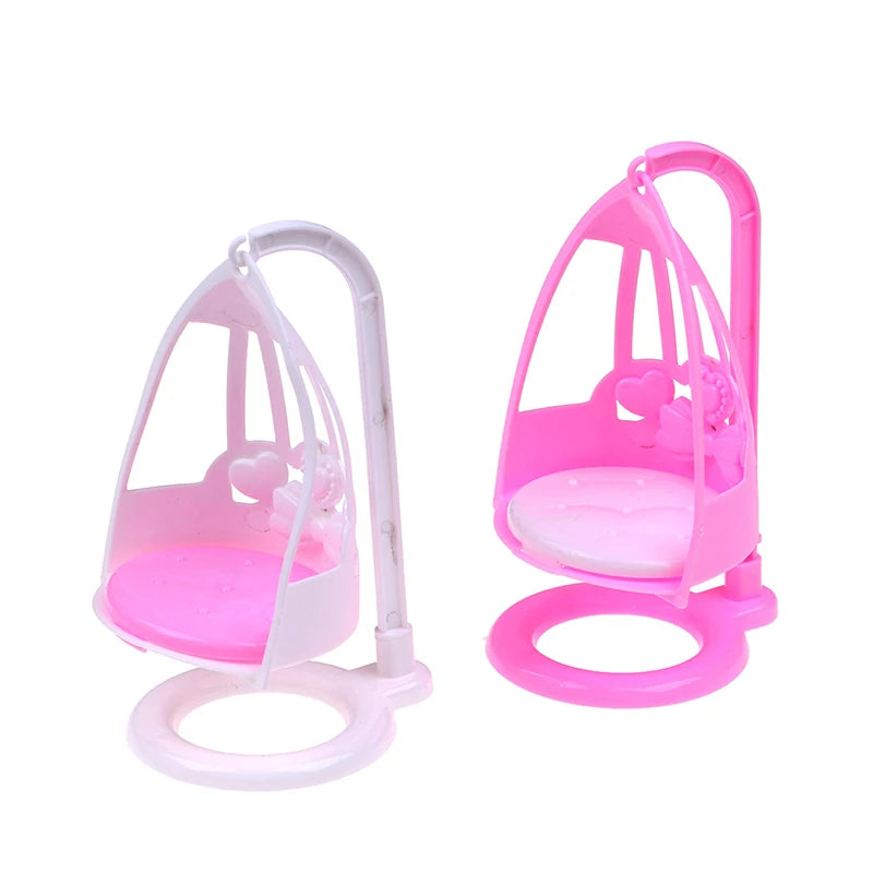 Dollhouse Swing Chair For Girl Doll Miniature Plastic Furniture Toys Doll House Decor