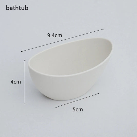 1/12 Dollhouse Simulation Washbasin Tub Toilet Model Dollhouse Bathroom Decor Dolls House Miniature Furniture Accessories